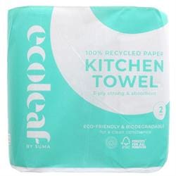 Ecoleaf by Suma Kitchen Towel 3 Ply Twin Pack