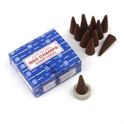 Satya Nag Champa Incense Cones 15g Pack.