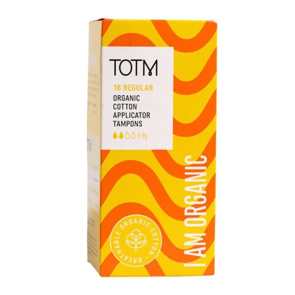 TOTM Organic Tampons - App Regular 16 Per Box Case of 10 - Image 2