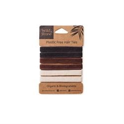 Plastic Free Hair Ties - 6 Pack - Natural