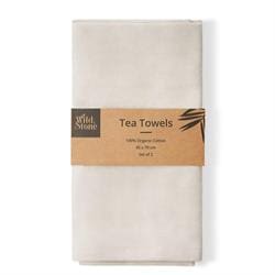 Organic Cotton Tea Towels - Set of 2 - Beach Sand