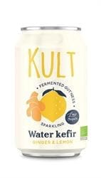 KULT Water Kefir Ginger & Lemon Organic 330ml Can