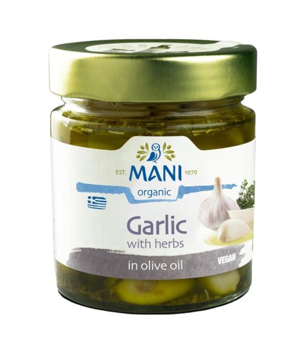 Organic Garlic with Herbs in Extra Virgin Olive Oil 185g