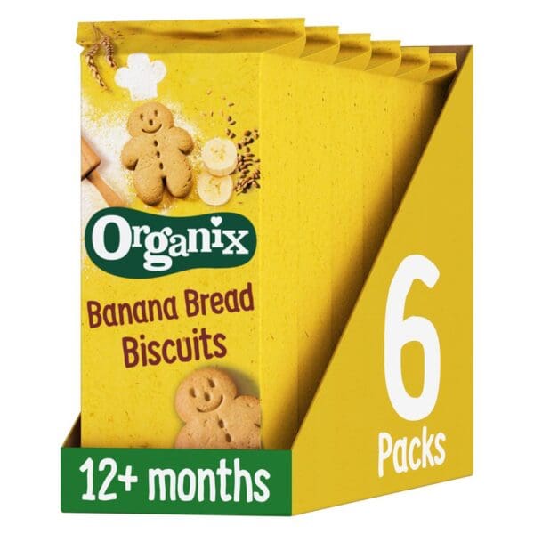 Organix Banana Bread Biscuits Toddler Snacks 135g - Image 2