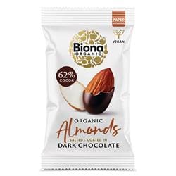 Biona Organic Dark Chocolate Roasted Almonds 30g