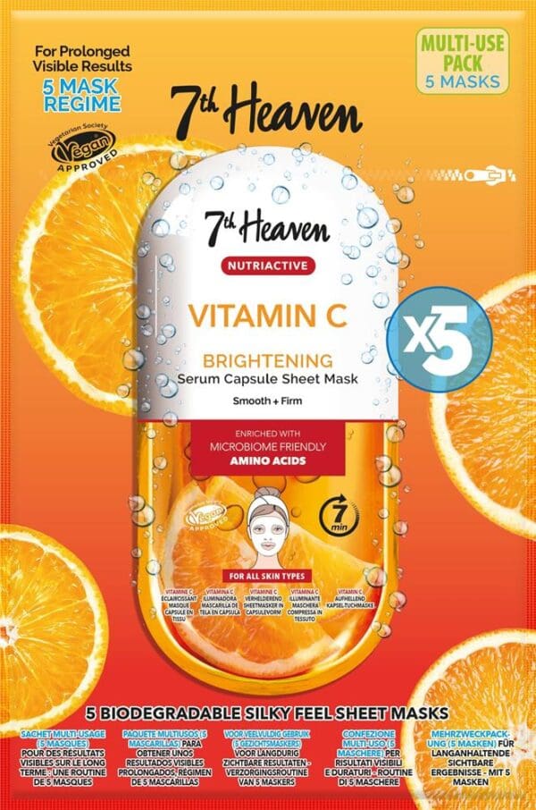 7th Heaven Nutriactive Vitamin C X 5 Face sheet masks - Image 2