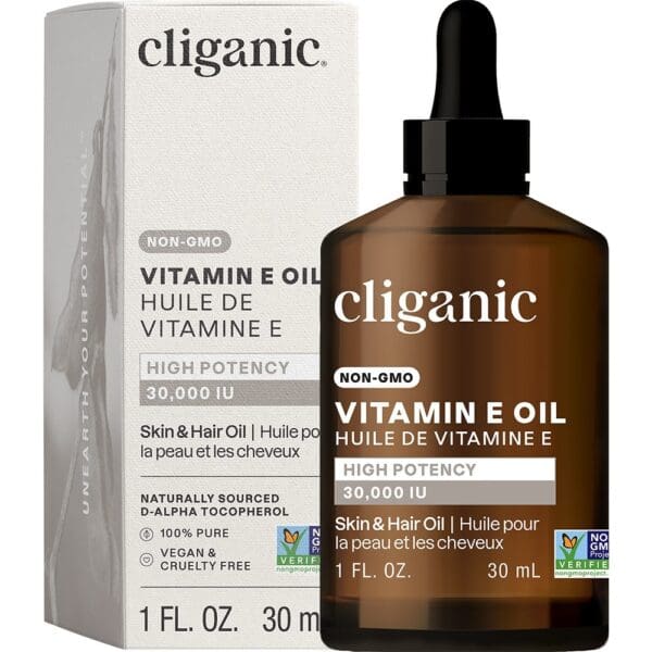 Cliganic Pure Non-GMO Vitamin E Oil 1oz - Image 2