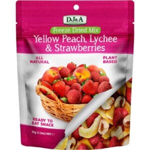 DJ&A Freeze Dried Yellow Peach Lychee & Strawberries 35g