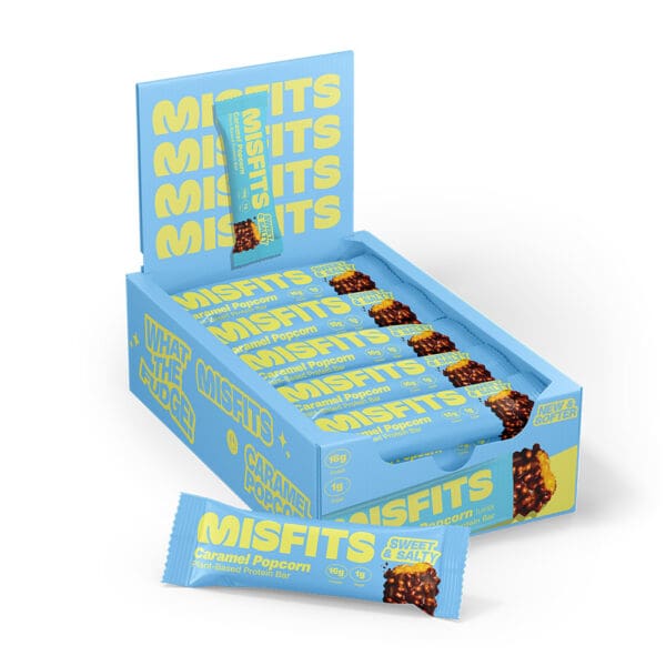 Misfits Plant-Based Caramel Popcorn Protein Bar 50g - Image 2