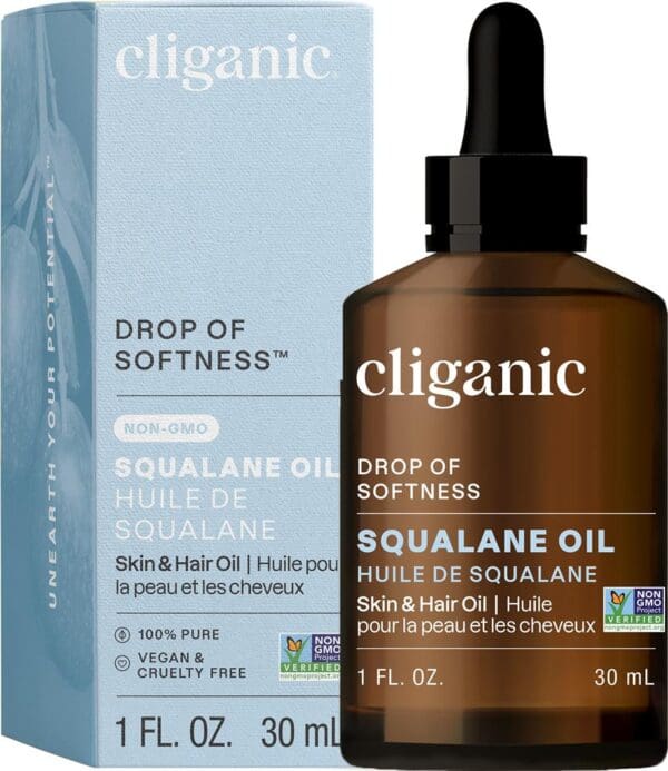 Cliganic Non-GMO Squalane Oil 1oz - Image 2