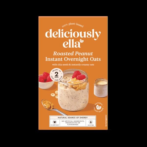 Deliciously Ella Roasted Peanut Instant Overnight Oats 380g - Image 2