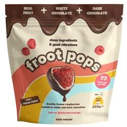 Froot Pops Frozen Raspberries in White & Dark Chocolate 220g