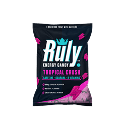 Tropical Energy Gummies 80mg Natural Caffeine Guarana B Vits. 42g - Pack of 3