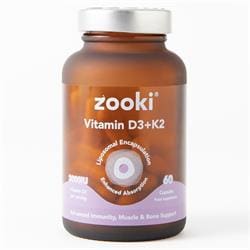 Zooki Vitamin D3+K2 3000iu. 60 Capsules Liposomal