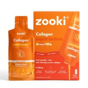 Zooki Super Strength Collagen Marine 11000mg Mango Peach 14 Sachets Box