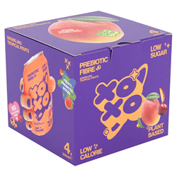 XOXO Soda Sparkling Tropical  Prebiotic Soda 4x330ml Can