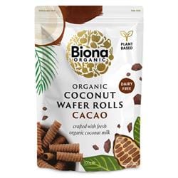 Organic Biona Coconut Wafer Rolls Cacao