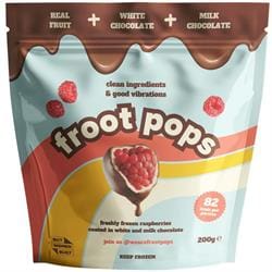 Froot Pops Frozen Raspberries in White & Milk Chocolate 200g