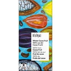 Whole Cocoa Fruit 100% Chocolate bar Vegan Organic 80g