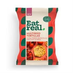 Eat Real Multiseed Tortilla Smoky Paprika Salsa Chips 160g - Pack of 10