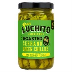 Gran Luchito Roasted Sliced Serrano Green Chillies 215g - Pack of 2