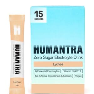 Humantra Lychee Electrolytes 1 box of 15 sachets - 60g - Pack of 2