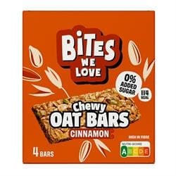 BitesWeLove Chewy Oat Bars Cinnamon Roll Multipack 4x30g
