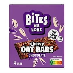 BitesWeLove Chewy Oat Bars Chocolate Multipack 4x30g