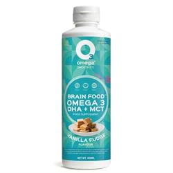 O3Omega Brain Food Vanilla Fudge Liquid Supplement 450ml