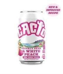 Cacto White Peach & Prickly Pear - Low Sugar Soda 330ml - Pack of 2