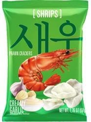 SHRIPS Prawn Crackers Garlic butter 50g - Pack of 10