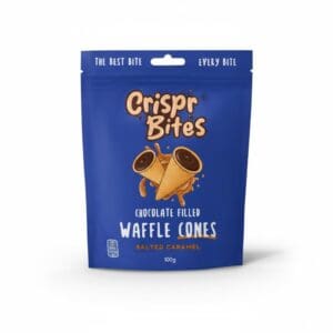 Crispr Bites Salted Caramel Chocolate-Filled Mini Cones 100g - Pack of 2