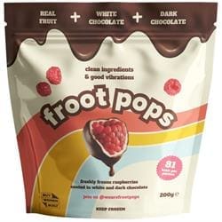 Froot Pops Frozen Raspberries in White & Dark Chocolate 200g