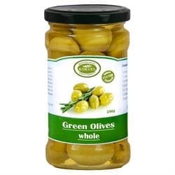 Korvel Greek Green Olives Whole Super Colossal 290g