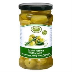 Korvel Greek Jalapeno Stuffed Olives Super Colossal 290g