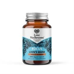 Love Mushrooms Focus Lions Mane + Multivitamin 2000mg 60 Capsules