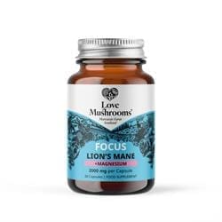 Love Mushrooms Lions Mane + Magnesium 2000mg 60 Capsules