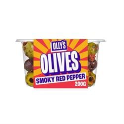 Ollys Olives - Smoky Red Pepper Olives 200g