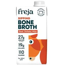 Freja Sipping Bone Broth Beef Shiitake & Miso 500ml