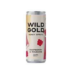 Wild Gold Honey Spritz Raspberry & Rhubarb Cocktail 5% ABV 250ml - Pack of 2