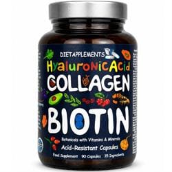 Dietapplements Marine collagen hyaluronic acid biotin vitamins and superfood