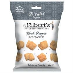 Mr Filberts Oriental Black Pepper Rice Crackers 40g - Pack of 16