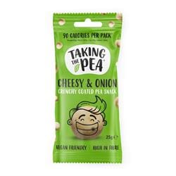 Taking The Pea Cheesy & Onion Flavoured Crunchy Coated Pea Snack 25g - Pack of 12